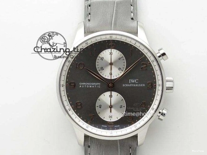 MIROTIME 0511 Sustainable Portuguese IW5444 SS White Dial RG Numbers On Brown Leather Strap A 7256